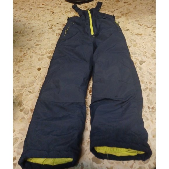 Amazon Essentials Youth M (8) Ski Bibs Navy & Neon Yellow - Picture 1 of 4